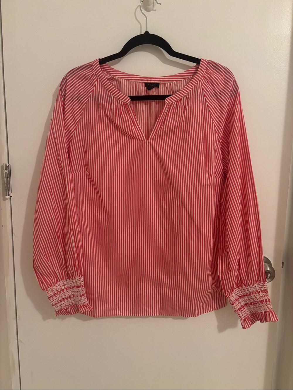 Talbots Pink and White Striped Blouse